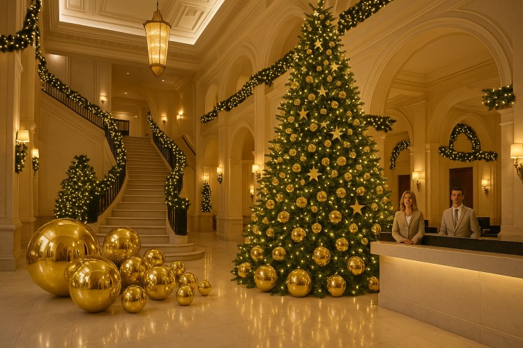 Árbolde Navidad Grande en el Hall de un Hotel